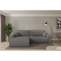 ALTDECOR Ecksofa mit Schlaffunktion und Bettkasten - BERY-L - 276x193x88 - Grau - Corner Sofa Eckcouch Couch L-Form, links/rechts angeordnet, Schlafcouch Ausziehbar Wohnlandschaft