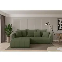 ALTDECOR Ecksofa mit Schlaffunktion und Bettkasten - TOKO-L - 277x194x86 - Grün - Corner Sofa Eckcouch Couch L-Form, links/rechts angeordnet, Schlafcouch Ausziehbar Wohnlandschaft
