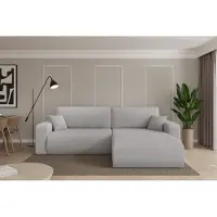 ALTDECOR Ecksofa mit Schlaffunktion und Bettkasten - BERY-L - 276x193x88 - Hellgrau - Corner Sofa Eckcouch Couch L-Form, links/rechts angeordnet, Schlafcouch Ausziehbar Wohnlandschaft