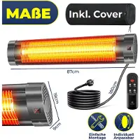 Kesser Infrarotstrahler 2500W Infrarot Heizstrahler Fernbedienung & Schutzhülle