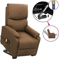 Syfax Massagesessel mit Aufstehhilfe Taupe Stoff