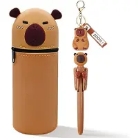 Merkloos Federmäppchen 2-in-1, Silikon, beige, für Schule