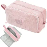 Merkloos Federmäschchen 22.5x8x12 cm, 3 Fächer, Cord, rosa, für Schule