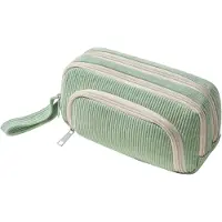 Merkloos Federtasche 3 Fächer, 22 x 8 x 12 cm, Cord, grün, für Schule