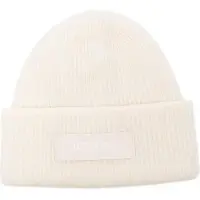 Jacquemus Caps & Mützen - Ribbed White Beanie With Subtle Logo Detailing - Gr. ONE SIZE - in Weiß - für Damen