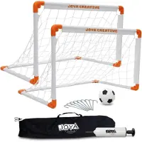 Merkloos Fussballtor-Set 90x60x60 cm, 2 Stück, mit Fussball und Ballpumpe, für Garten