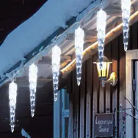 Peviasot Eiszapfen Lichterkette LED 40 LEDs 5M Kaltweiß Weihnachten Deko Weihnachtsdeko Eisregen Fenster Beleuchtung 8 Modi