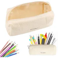 Merkloos Stifteetui, Beige Velvet, 19 x 6 x 7 cm, für Stifte und Kosmetik, für Schule