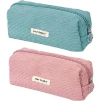 Merkloos Federmäppchen 2 Pcs, Corduroy Stoff, 19×6×7 cm, multifunktional, für Schule