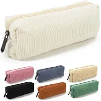 Merkloos Stiftetui, Beige Cord, 22x10x7 cm, fuer Schule, College und Buero
