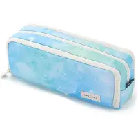 Merkloos Grosse Etui, 3 Fächer, 21.5 x 9 x 7 cm, Blau, für Schule