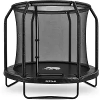 Deryan Kindertrampolin 183 cm – Mit Sicherheitsnetz – Schwarz