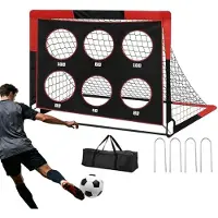 Merkloos Fußballtor 120x90 cm, faltbar, für Garten, mit Zielwand
