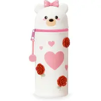 Merkloos Federmäppchen Bear 2-in-1, Silikon, 6,3 cm Durchmesser, 18,5 cm Höhe, für Schule