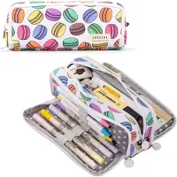 Merkloos Etui 21.5x6.5x9 cm, 3 Fächer, Reißverschlüsse, für Schule