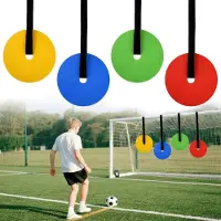 Merkloos Fußballtor Zielscheiben 4-teilig, 15 cm, rot grün blau gelb, flexibles Material, für Fußballtraining