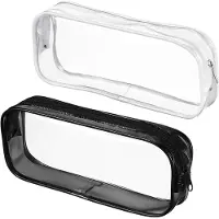 Merkloos PVC Transparent Pouch 2 Stück, Wasserdicht, Große Kapazität, Transparent, Für Make-up und Stifte