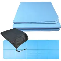 Relaxdays Yogamatte, 6 mm dick, 61x183 cm, faltbar, mit Tasche, rutschfest, Sportmatte Yoga, Pilates, Fitness, Farbwahl