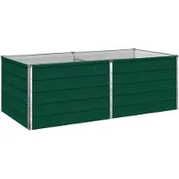 Syfax Hochbeet im Garten Grün 160 x 80 x 55 cm kaltgewalzter Stahl