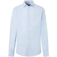 Hackett London für Herren. HM3010851 City Awning Stripe Hemd hellblau (S), Lässig, Baumwolle, Klassisch, Langarm