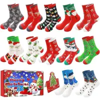 Sonstiges 12 Paar Weihnachtssocken Damen Herren Kuschelsocken Baumwolle Winter Warm Bett Socken 36-43