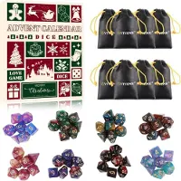 Sonstiges Adventskalender Würfel Set für Erwachsene & Teenager - 24 Tage Polyedrische Würfel für Rollenspieler & Gamer