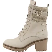 Mustang Shoes Schnürstiefelette "Stiefelette" Blockabsatz, Schnürboots mit Zierschnalle und Nieten