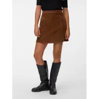 Vero Moda Minirock "VMKATA HR CORDUROY SHORT SKIRT NOOS", Damen, Gr. L, emperador, Cord, Obermaterial: 98% Baumwolle, 2% Elasthan, unifarben, kurz, Röcke Minirock, Baumwollmischung, Cord, high waist