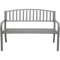 MCW Gartenbank MCW-F43, Bank Parkbank Sitzbank, 2-Sitzer pulverbeschichteter Stahl grau