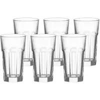 Leonardo Longdrinkglas "Longdrinkgläser Rock 340 ml 6er Set transparent", bunt (transparent), Glas, Trinkgefäße, Longdrinkglas