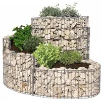 Bellissa Kräuterspirale 110x90 cm Gabione Kräuterschnecke Hochbeet 95605