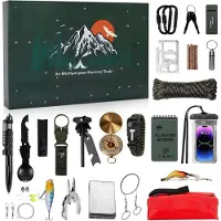 Sonstiges Adventskalender Survival Kit 2026 mit 24 Werkzeugen für Outdoor-Fans