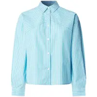 Pepe Jeans für Damen. PL3051566 Grünes Hemd Justine (L), Blau, Lässig, Baumwolle, Langarm
