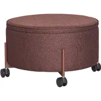 Hubsch - Contain Pouf Large - Brown - ø67xh38cm