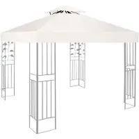 Merkloos Pavillon Ersatzdach 3x3 m, wasserdicht, beige, Doppeldach, Partyzelt, 160 g/m²