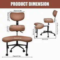 StarTech.com Meditationsstuhl - Wohnzimmerstuhl - Ergonomisch für Schneidersitz - Höhenverstellbare Fußstütze - Haltungsunterstützung - Braun