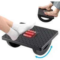 Unyqoos Ergonomische Fußstütze aus ABS 34 x 25 cm – Fußbank für Büro & Schreibtisch mit Massagepunkten, Rollen und 4 Anti-Rutsch-Füßen