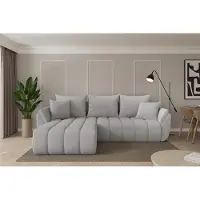 ALTDECOR Ecksofa mit Schlaffunktion und Bettkasten - TOKO-L-v1 - 277x194x86 - Hellgrau - Corner Sofa Eckcouch Couch L-Form, links/rechts angeordnet, Schlafcouch Ausziehbar Wohnlandschaft
