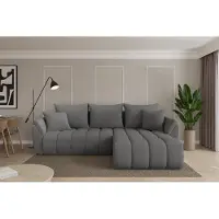ALTDECOR Ecksofa mit Schlaffunktion und Bettkasten - TOKO-L-v1 - 277x194x86 - Grau - Corner Sofa Eckcouch Couch L-Form, links/rechts angeordnet, Schlafcouch Ausziehbar Wohnlandschaft