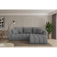 ALTDECOR Ecksofa mit Schlaffunktion und Bettkasten - TOKO-L-v1 - 277x194x86 - Grau - Corner Sofa Eckcouch Couch L-Form, links/rechts angeordnet, Schlafcouch Ausziehbar Wohnlandschaft