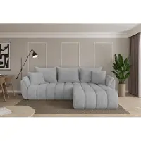 ALTDECOR Ecksofa mit Schlaffunktion und Bettkasten - TOKO-L-v1 - 277x194x86 - Grau - Corner Sofa Eckcouch Couch L-Form, links/rechts angeordnet, Schlafcouch Ausziehbar Wohnlandschaft