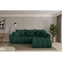 ALTDECOR Ecksofa mit Schlaffunktion und Bettkasten - TOKO-L-v1 - 277x194x86 - Grün - Corner Sofa Eckcouch Couch L-Form, links/rechts angeordnet, Schlafcouch Ausziehbar Wohnlandschaft