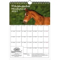 Seelenzauber GmbH Fohlenzauber Planer DIN A4 Kalender für 2027 Pferde und Fohlen - Geschenkset Inhalt: 1x Kalender 1x Weihnachtsanhänger 1x Grußanhänger (gesamt 3 Teile)