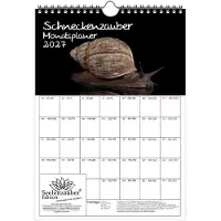 Seelenzauber GmbH Schneckenzauber Planer DIN A4 Kalender für 2027 Schnecken - Geschenkset Inhalt: 1x Kalender 1x Weihnachtsanhänger 1x Grußanhänger (gesamt 3 Teile)