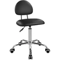 Merkloos Bürostuhl mit Rückenlehne, 360 Grad drehbar, Rollen, Höhe 46,8 cm bis 62,6 cm, schwarz, für Homeoffice