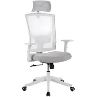 StarTech.com Bürostuhl - Ergonomischer Schreibtischstuhl - Verstellbare Lendenstütze - Kopfstütze und hochklappbare Armlehnen - Höhenverstellbar mit Wipp- und Arretierfunktion - 360° drehbar - Weiß