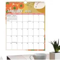 Famanu Monatskalender 2026 - 12 Monate Planung - Dickes, inktfreies Papier - 37 x 29,5 cm - Gastronomisches Design