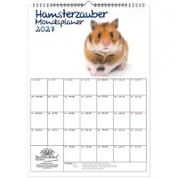 Seelenzauber GmbH Hamsterzauber Planer DIN A3 Kalender für 2027 Hamster - Geschenkset Inhalt: 1x Kalender 1x Weihnachtsanhänger 1x Grußanhänger (gesamt 3 Teile)