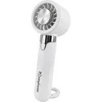 PowerSmart Handventilator mit Kühlfunktion, 5 Windstärken, Hand, Karabiner und Tischventilator, USB-C aufladbar, für Reisen, Strand, Büro und Outdoor