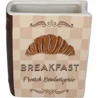 Intratuin Vase "Breakfast" in Creme/ Braun - (B)15 x (H)18 x (T)5,5 cm - onesize